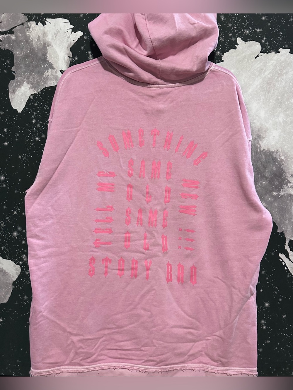 Tell Me Something New Quote Pink Lettering Hoodie